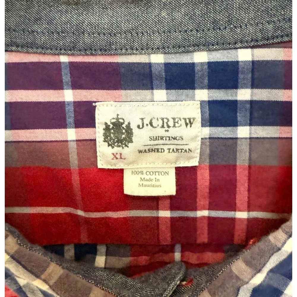 J. Crew Mens Tartan Plaid Long Sleeve Button Down Shirt  - Size‎ XL
